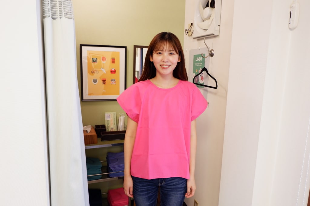 検査着に着替えていただいた時の様子