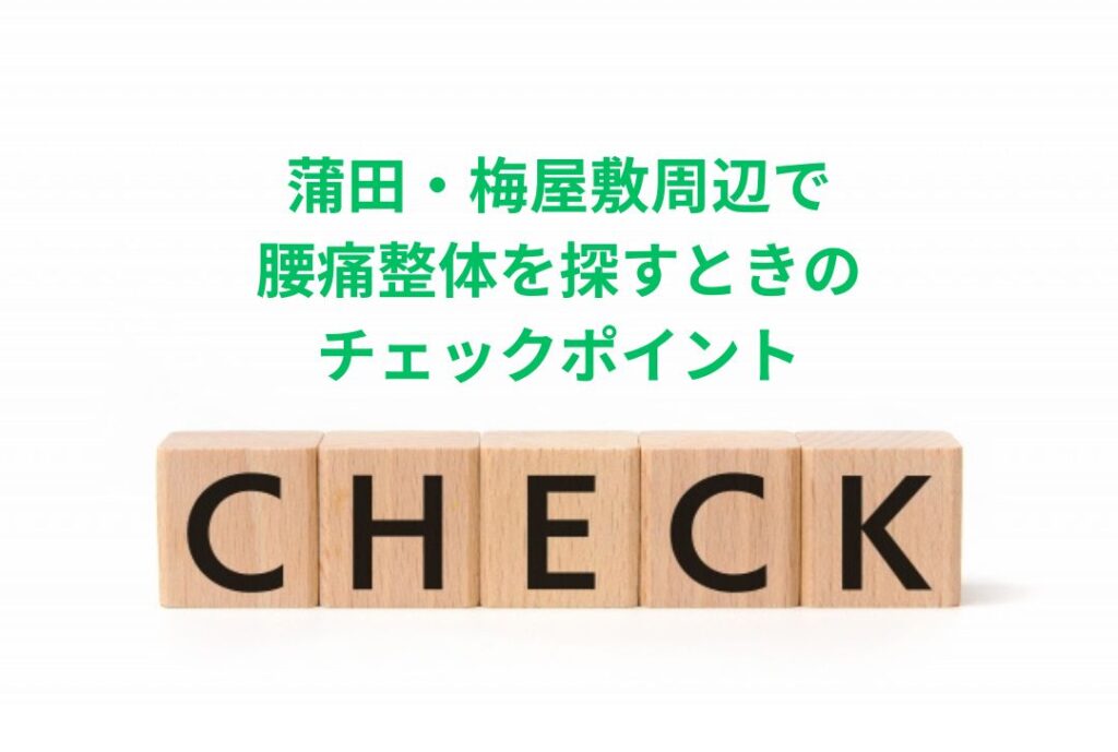 蒲田・梅屋敷周辺で腰痛整体を探すときのチェックポイント