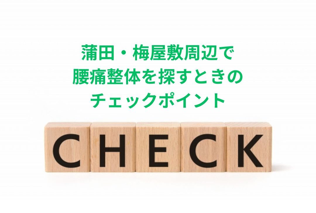 蒲田・梅屋敷周辺で腰痛整体を探すときのチェックポイント