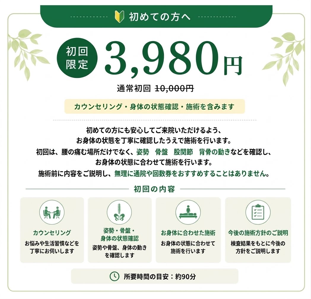 蒲田の整体グリーンPCTカイロプラクティックの料金表